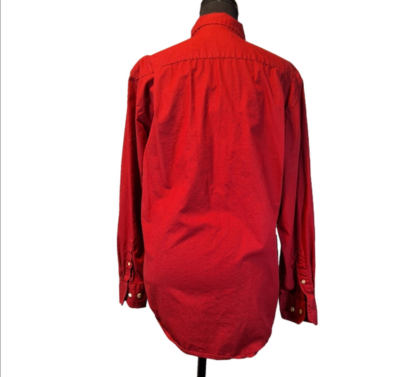 Puritan Red Men's Button Down Shirt: A Perfect Addition to a Versatile Wardrobe - Picture 3 of 10